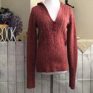 Maurices sz S V-Neck Button Sweater Marled Rose